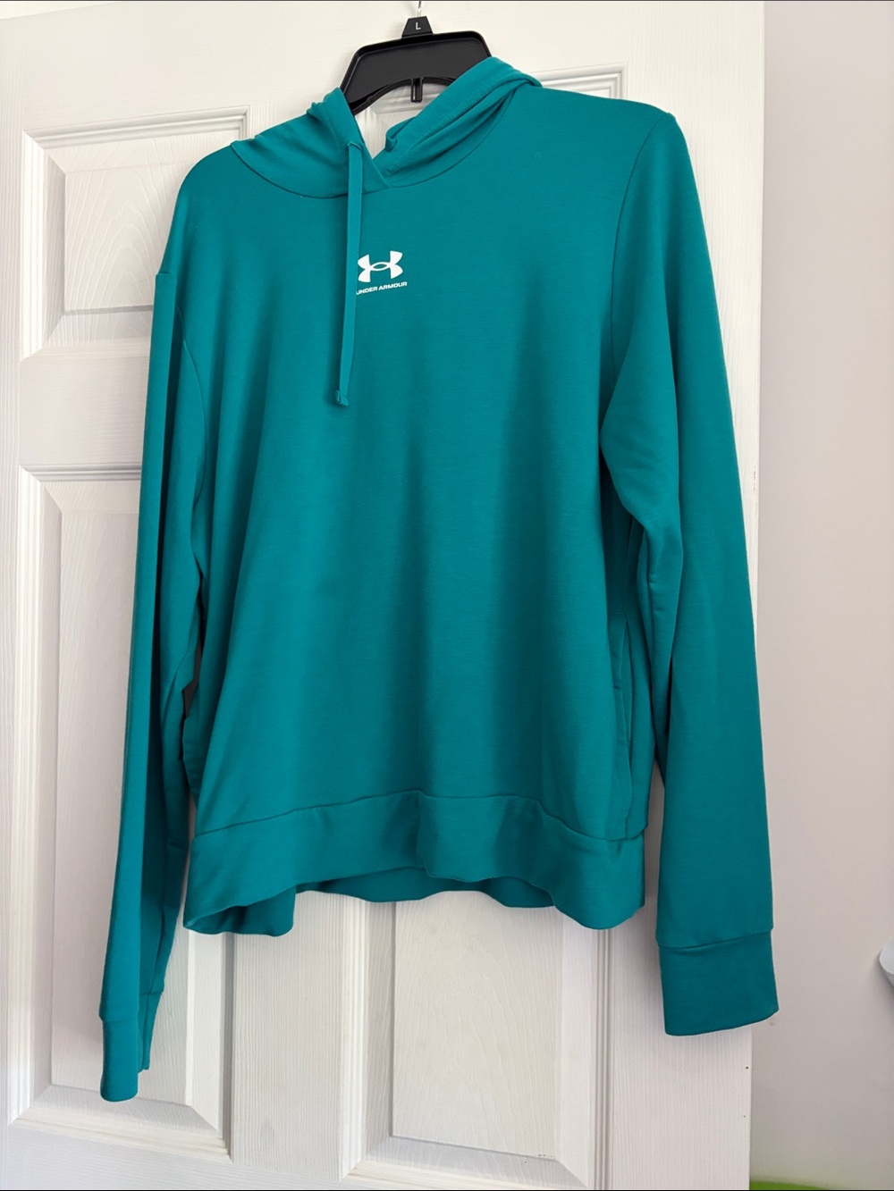Under Armour Teal Green Hoodie with Center Logo